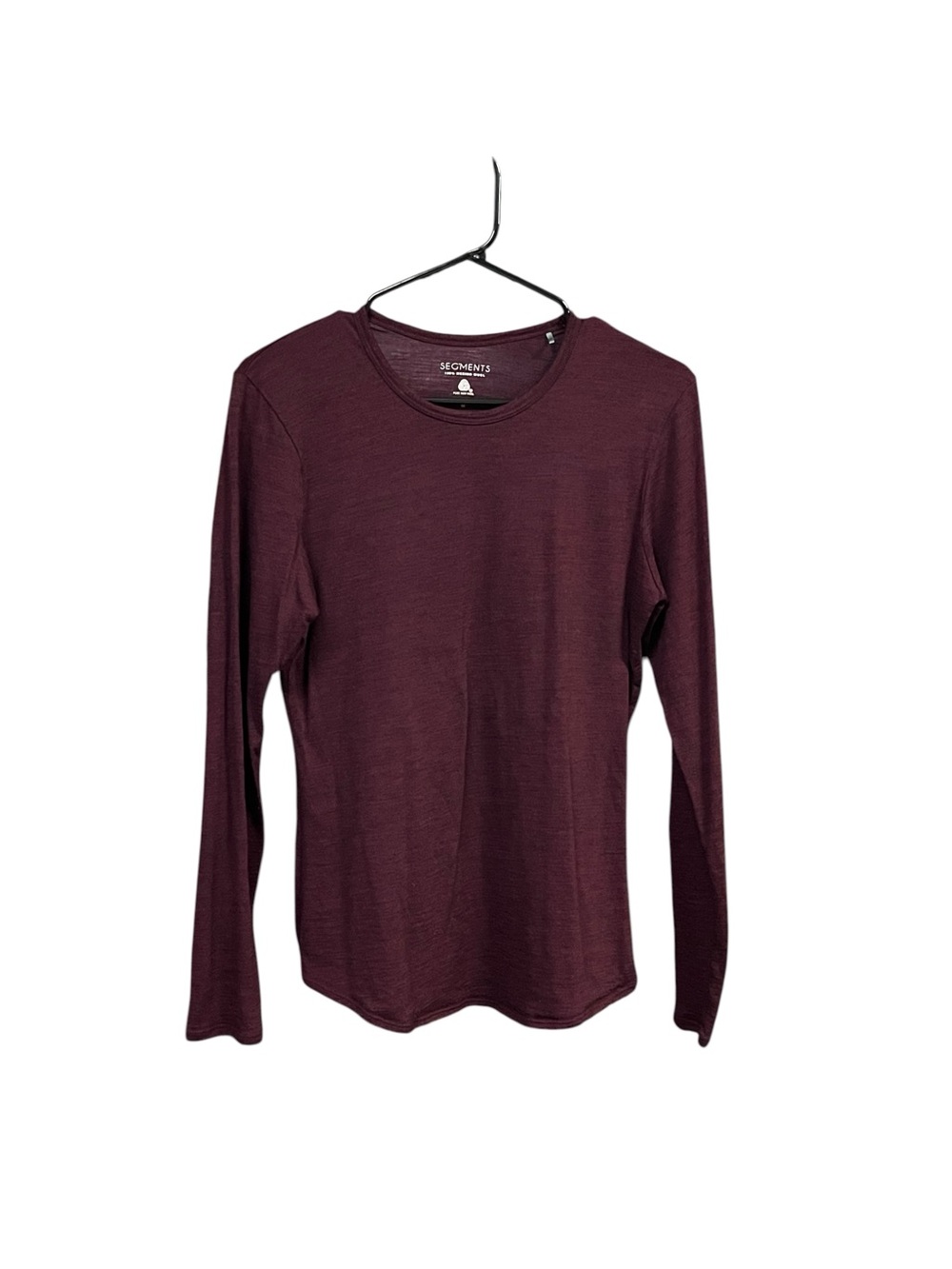 Segments 100% Merino Wool Long Sleeve Crewneck Burgundy M Gorpcore Base Layer